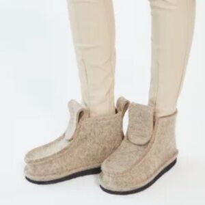 Kiez Felt Wool Natural Winter Slip On Boots Shoes Size 35/ US 4.5  36/US 5.5